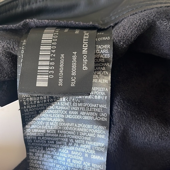 NWT  Women’s The Marine Straight Leg Leather Trousers Black Size 2 - Picture 10 of 10